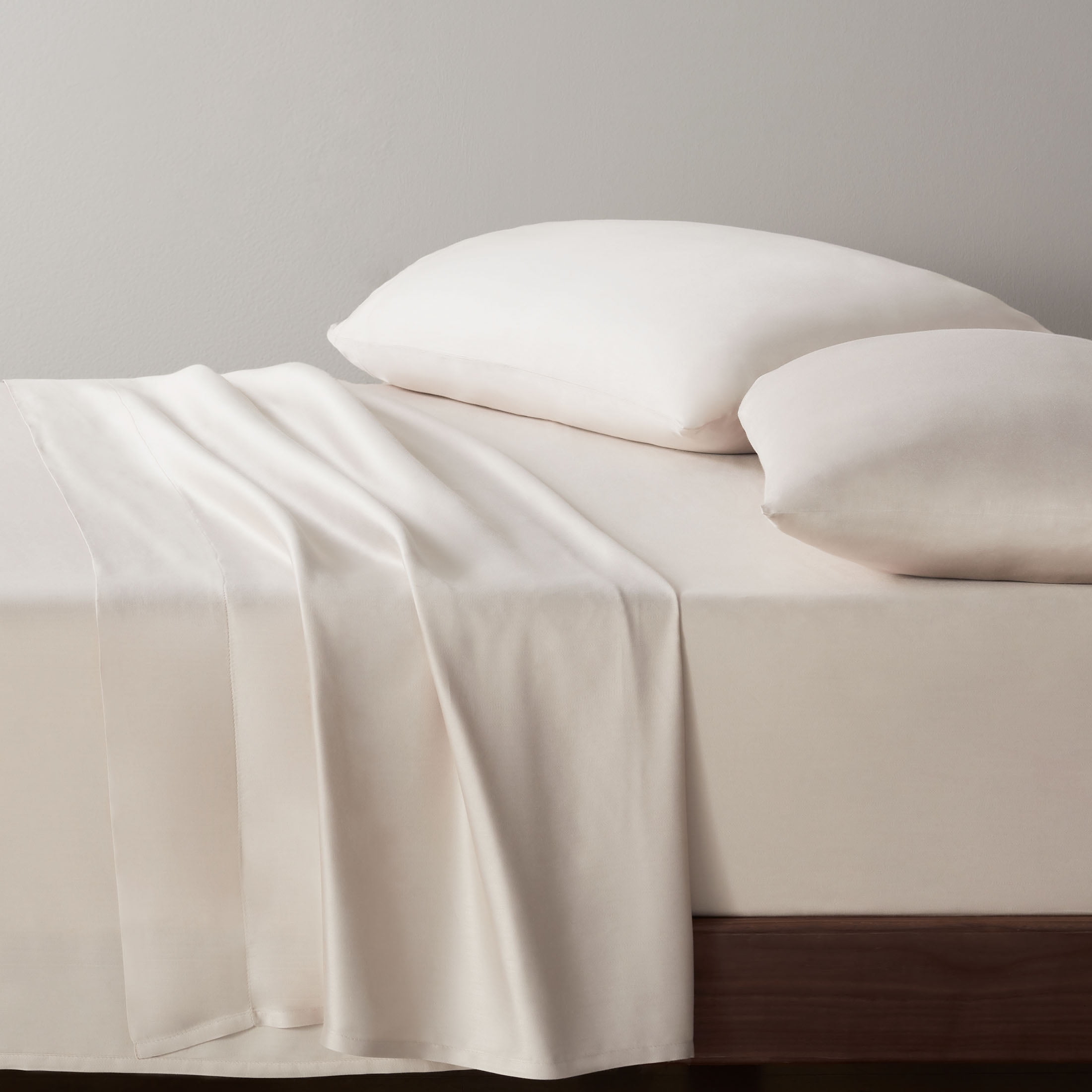 Allswell Soft & Silky 4-Piece Cream Glaze Rayon Derived from Bamboo Sateen Bed Sheet Set, Full