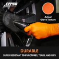 thumbnail image 4 of Guante de nitrilo EPPCO TigerGrip de 8 mil, guantes desechables en polvo, sin látex, texturizados, de agarre superior, color naranja, caja mediana de 100, 4 of 6