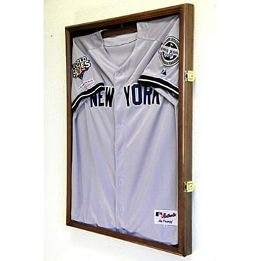 Baseball Jersey Frame Display Case Cabinet w/ 98% UV Protection -Walnut Finished
