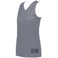thumbnail image 5 of Augusta Ladies Tricot Mesh Reversible 2.0 Jersey 163 Graphite/White Xl, 5 of 7