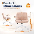 thumbnail image 5 of Ktaxon Office Chair with Chenille Fleece Upholstery, Flip-Top Armrest Desk Chair on Metal Star Base, Adjustable Height & Quiet Casters for Home Study Orange, 5 of 7