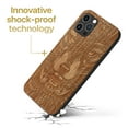 thumbnail image 3 of Case Yard Wooden Case Outside Soft TPU Silicone Slim Fit Shockproof Wood Protective Phone Cover for Girls Boys Men and Women Supports Wireless Charging Wolf Face Full Design case for iPhone-11-Pro-Max, 3 of 7