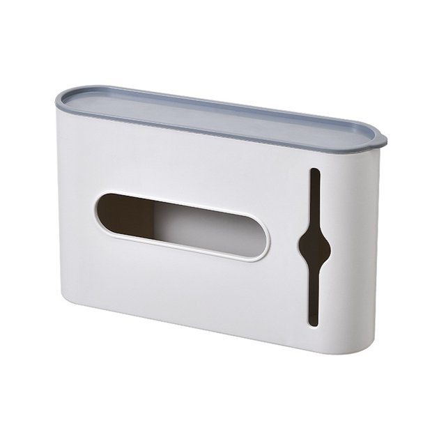 Boîte de Rangement Gadget de Cuisine Montage Mural Finition Soignée Commodité Support de Sac à Déchets Porteur Style Simple Durable Blanc