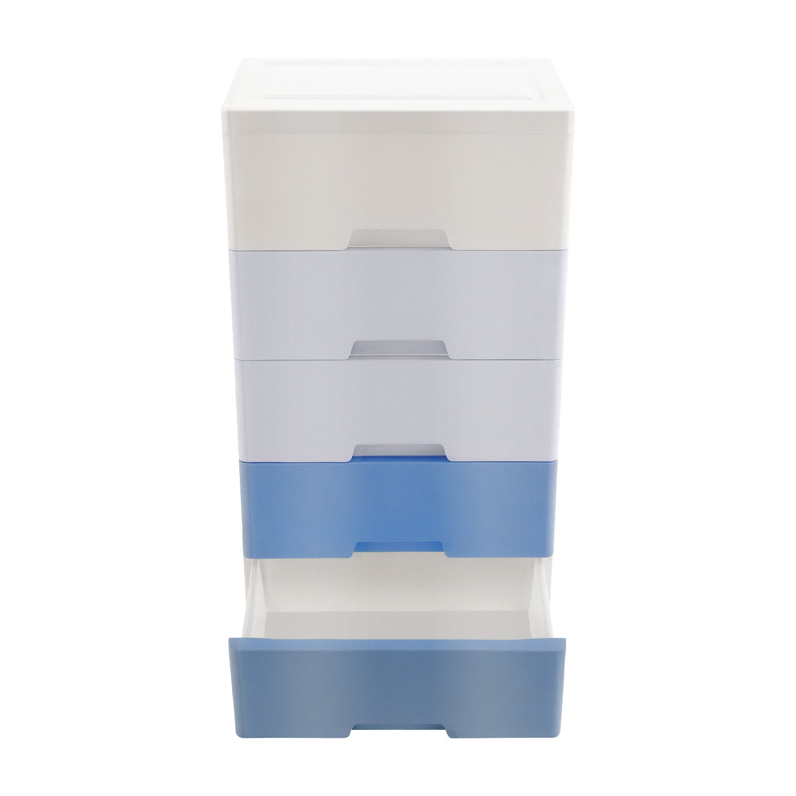 5 Tier Plastic Drawers Dresser Storage Tower w/5 Drawers, Stackable Storage Organizer Cabinet w/Wheels Storage Bin,Mobile Storage Closet Large Containers Organizer Unit