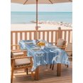 thumbnail image 2 of Outdoor Tablecloth with Umbrella Hole for Patio/Picnic/Party/Camping, Nautical Coastal Waterproof Table Cloth Rectangle Table Cover Washable, Summer Ocean Anchors Rudder Retro Blue (60"x 84"), 2 of 9