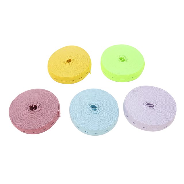 Bandas de costura elásticas, 5 rollos de banda elástica, banda elástica con ojales, impulsadas por el rendimiento