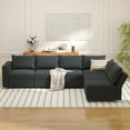 thumbnail image 4 of Ainfox 6 Piece Upholsterd Storage Modular Couch Set, Reversible Sleeper Couches, Modular Sectional Sofas Seats Dark Gray, 4 of 8