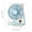 Blue, variant on Card Fan USB Rechargeable Slim Portable Fan with Phone Stand, 7-Blade Strong Wind & LCD Display, 6 Speeds Adjustable Desktop Fan for Office Travel