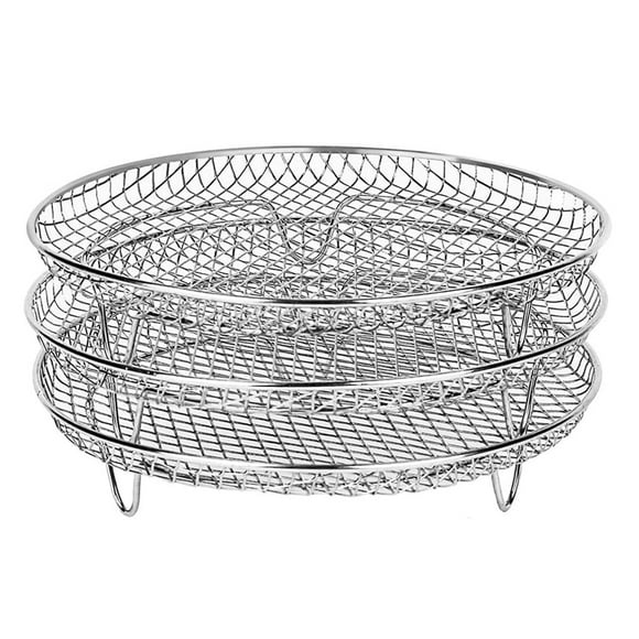 Air Fryer Three Stackable Dehydrator Racks for Gowise Ninja Stainless Steel Air Fryer Rack Fit All 4.2 - 5.8QT