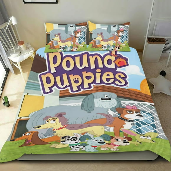 Cachorros de la Perrera Conjunto de sábanas temático, trío de piezas, cómodo y amigable con la piel, diseño único, regalo de decoración para el hogar para familiares, amigos y fans, 90 cm * 190 cm