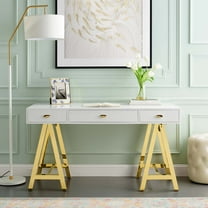 Modway Jettison Office Desk in Gold White