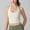 White, variant on Women Tank Tops Cropped Workout Halter with Built in Bra Black Shirts Summer Spring Sleeveless Fitted Camisole Tops Women L
