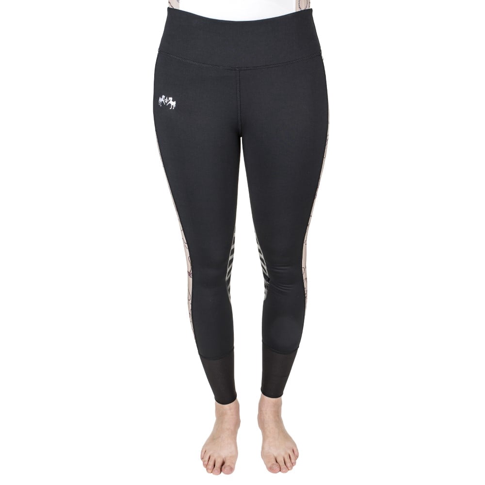 Equine Couture Ladies Equestrian Gear Tights- Black- X-Small