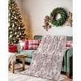 thumbnail image 2 of Christmas Xmas Flannel Blanket for Bed,Travel and Camping, Dreamlike Pink Gray Snowflake Super Soft Cozy Blanket for All Seasons 40"x50", 2 of 6