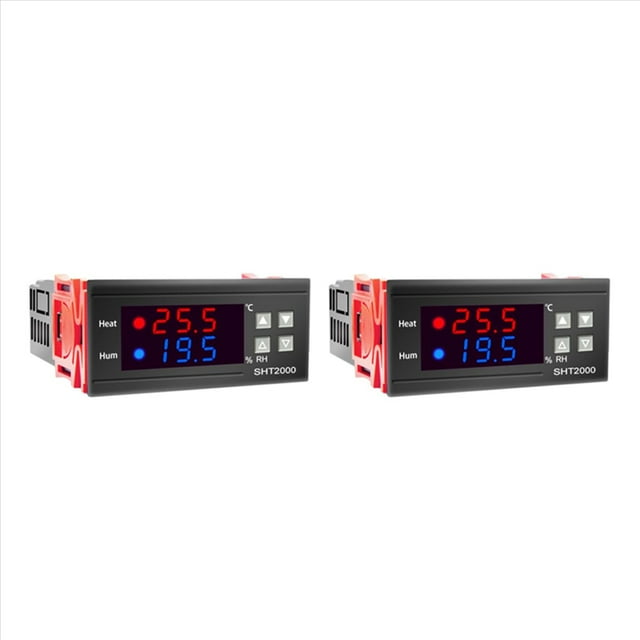 2X SHT2000 Controlador de Temperatura Y Humedad Termostato Humidistato Incubadora de Cerveza para Interiores Termómetro Higrómetro AC110-230V