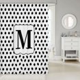 thumbnail image 2 of Manfei Polka Dot Letter M Shower Curtain 72Wx72L,Minimalist Artwork Bathroom Curtain,White Black, 2 of 5
