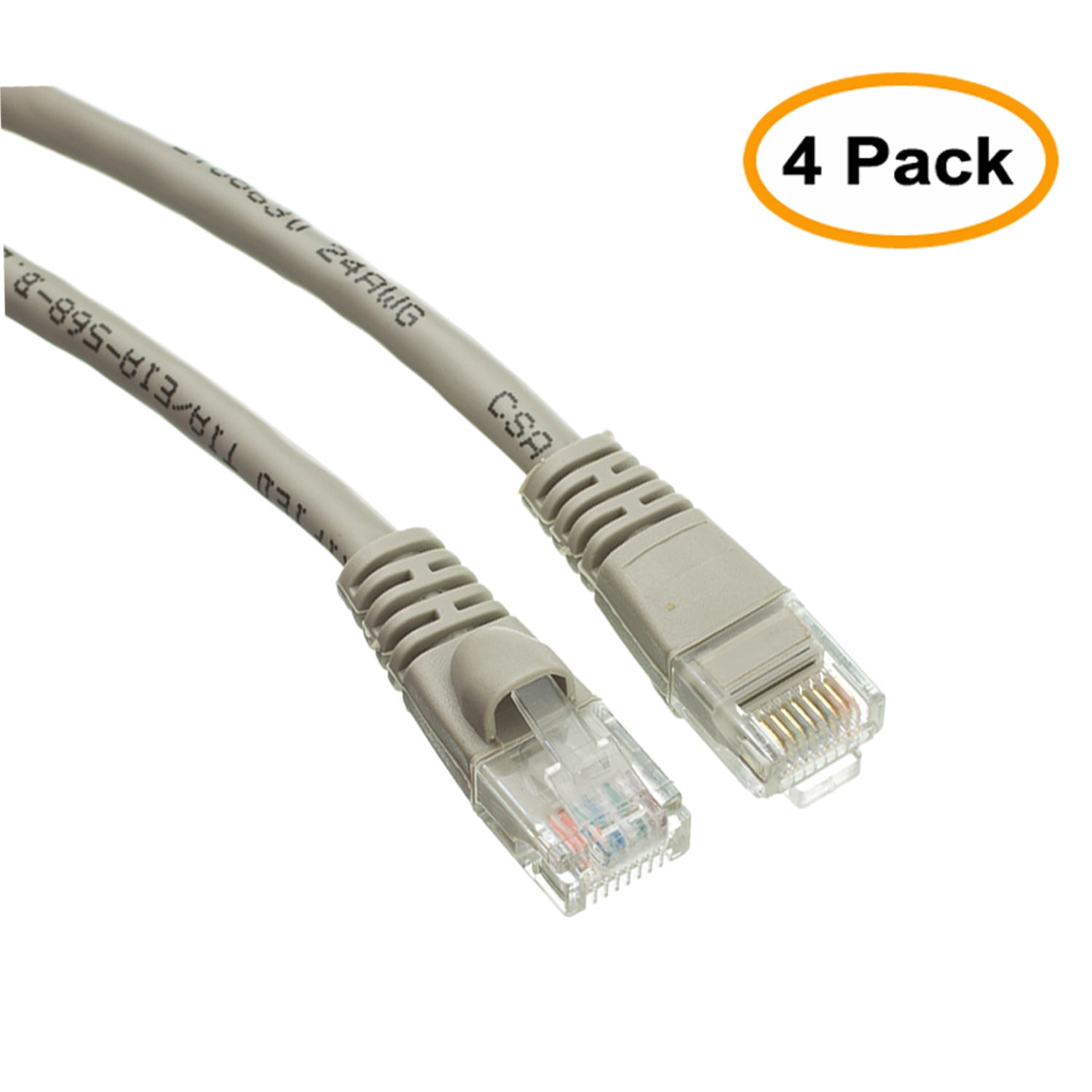 25 Pack 2FT Cat5e UTP Ethernet Network Patch Cable RJ45 Lan Wire Gray