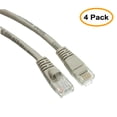 thumbnail image 1 of eDragon Cat5e Ethernet Patch Cable, Snagless/Molded Boot, 1 Feet, Gray, Pack of 4, 1 of 4