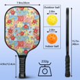 thumbnail image 3 of Pickleball Paddles Set,Pioneer Flower Floral Print Pattern Fiberglass Surface Pickleball Racket Set with 2 Indoor Outdoor Pickleball Balls and Pickleball Bag,Pickle-ball Equipment, 3 of 6