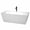 White, variant on Sara 67 Inch Freestanding Bathtub in White with Shiny White Trim and Floor Mounted Faucet in Matte Black