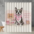 thumbnail image 2 of Happy Mother's Day Boston Terrier Love Dog Mom Heart Flower Shower Curtain Gentleman Dog Lover Gifts Waterproof Bathroom Bathtub Curtain - 12004, 2 of 5