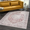 thumbnail image 3 of BoutiqueRugs Leeston Traditional Area Rug - Machine Washable - Brick Red, Cream, Lime Green - 8'10" x 12', 3 of 16