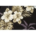 thumbnail image 4 of Made in Hawaii Men's Hawaiian Shirt Aloha Shirt Palm with Cross Hibiscus in Black, 4 of 5