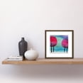 thumbnail image 2 of Winter Forest Tree Landscape Japanese Inspired Modern Abstract Watercolour Painting Turquoise Pink Purple Square Wooden Framed Wall Art Print Picture 8X8 Inch, 2 of 4