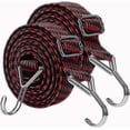 thumbnail image 1 of Bungee Cords With Hooks Adjustable - Elastic Heavy Duty Straps Rope 2 Pack 2m Flat Bungee Straps, 1 of 5
