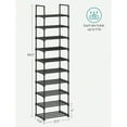 thumbnail image 4 of 10 Tier Metal Shoe Rack - Holds 20 Pairs of Shoes, Easy to Assemble, Black - Ideal for Entryway Shoe Storage, 4 of 9