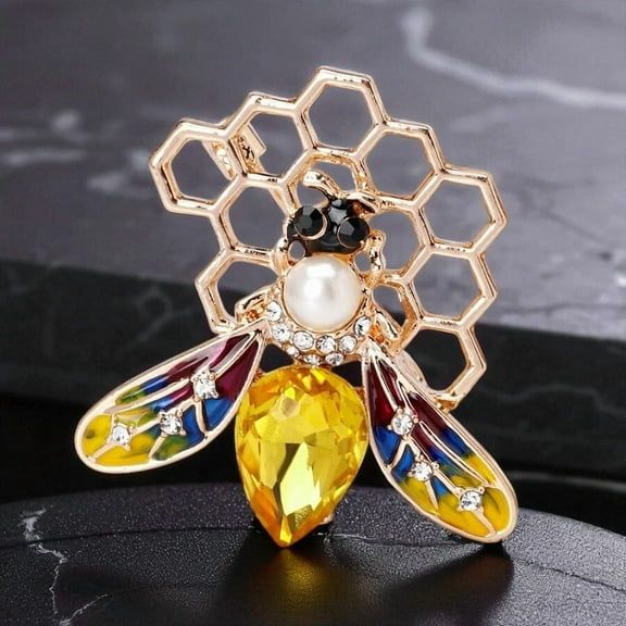 1 Pcs New Fashion Oil Drop Bee Brooch Personalized All Match Womens Insect Corsage Pin