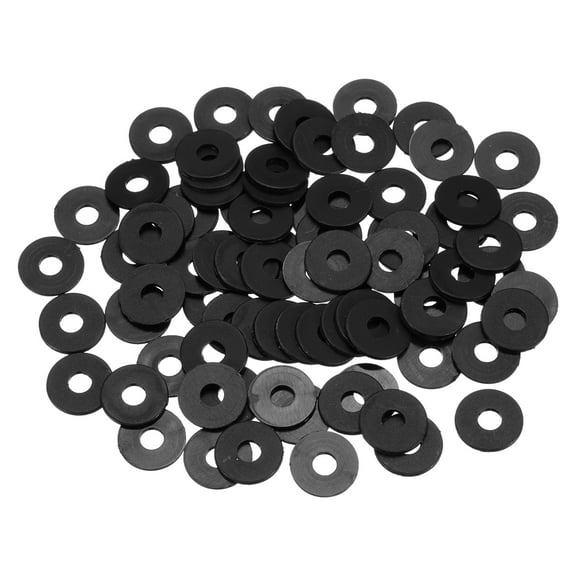 85Pcs M5 Nylon Flat Washers Plastic Washer 5mm ID 12mm OD 1mm Thick, Black