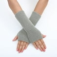 thumbnail image 2 of Gloves for Men and Women Gloves for Cold Weather Ladies Warm Knit Fingerless Gloves Convertible Mittens Fashion Flowers, 2 of 5