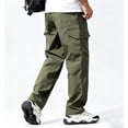 thumbnail image 2 of Men Loose Cargo Work Pants 4-Way Stretch Drawstring Outdoor Activity Trousers S-XL, 2 of 9