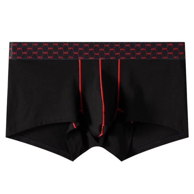 Pantalones Cortos de Algodón para Hombres de Cintura Baja Ángulo Plano Contraste Color Deporte Fitness Ropa Interior 90% Poliéster 10% Spandex, Cortos Coqueteos para Uso Diario