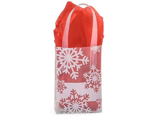 1-25 Small Plastic Bags with Snowflake Design 