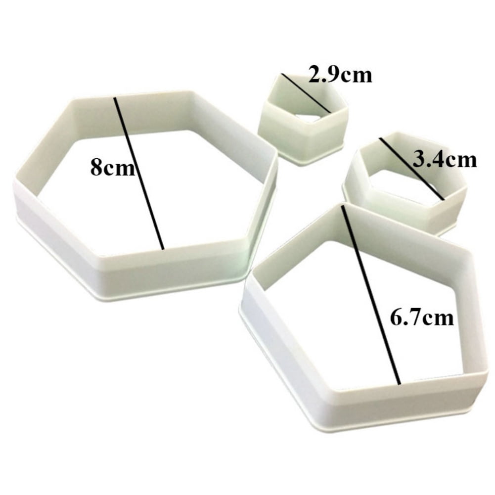 5-Piece Stainless Steel Hexagon Cookie Cutter Set - Assorted Sizes Geometric Biscuit Cutters