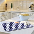 thumbnail image 6 of Navy Blue Chevron Zigzag Striped Dish Drying Mat Microfiber Kitchen Mats Large Counter Absorbent Dish Pad Drainer Rack 16"x18", 6 of 7