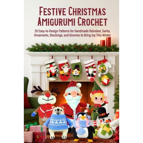 Festive Christmas Amigurumi Crochet: 20 Easy-to-Design Patterns for Handmade Reindeer, Santa, Ornaments, Stockings, and , (Paperback)