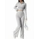 thumbnail image 1 of Conjunto de Dos Piezas para Mujer, Pantalón Corto de Larga con Cremallera y Pantalones, Chándal Sexy y Ajustado para Estar en Casa. Gris L, 1 of 7