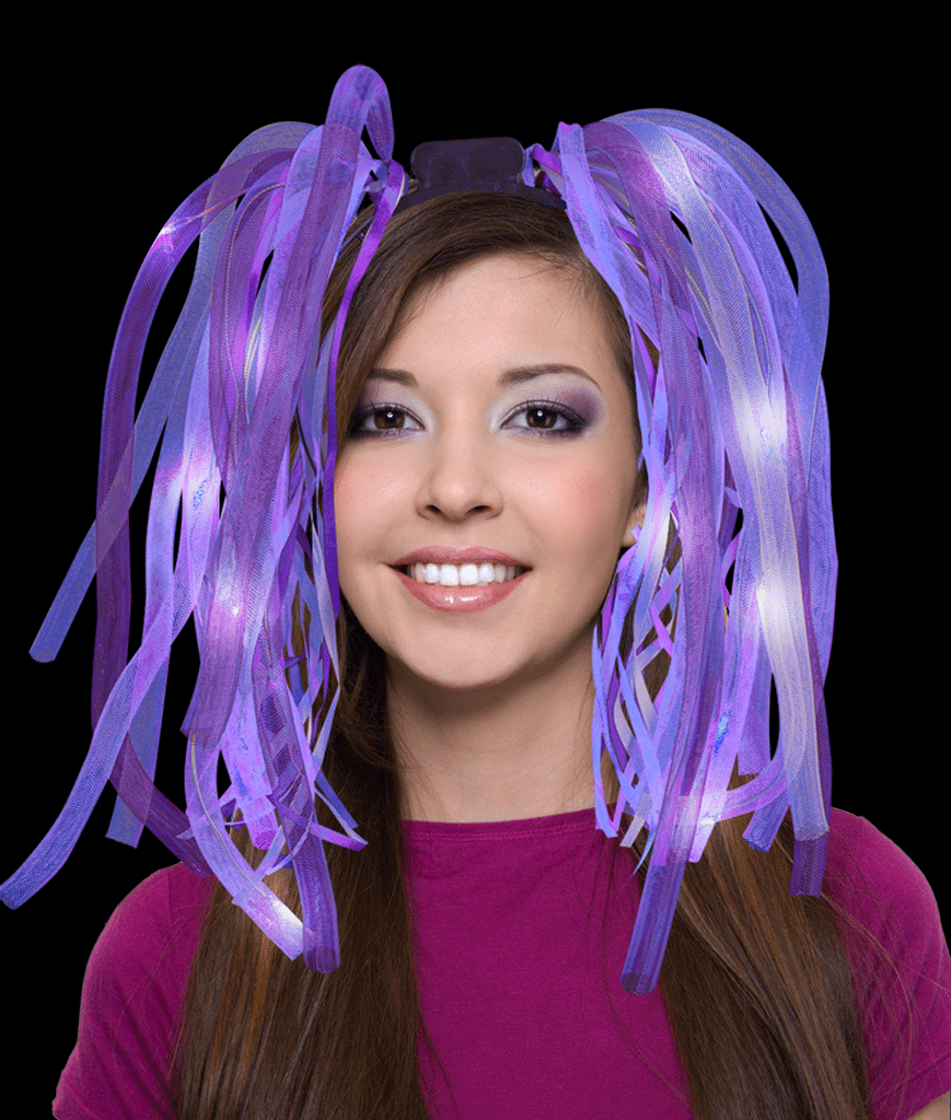 Fun Central (AH932) 1ct 5.25 Inch Purple LED Light Up Party Dreads
