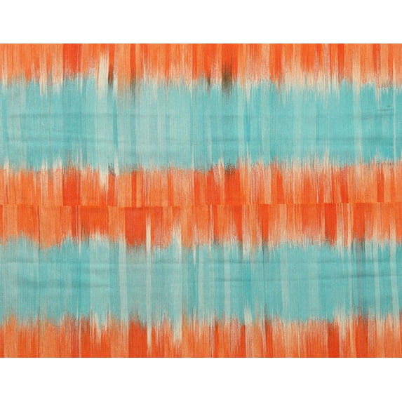 Ahgly Company Indoor Rectangle Contemporary Turquoise Green Abstract Area Rugs, 2' x 3'