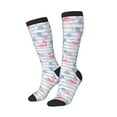 thumbnail image 2 of Balery Flamingo and Pineapple Printed Novelty Socks Men's Women's Crew Socks Sports Socks Knee High Socks Cotton Socks Quirky and Cool Socks, 2 of 9