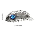 thumbnail image 4 of Unique Bargains 1 Pc Hair Barrettes Feather Hair Clips Silver Tone, 4 of 5