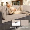 thumbnail image 3 of Patio Furniture Set - All-Weather - 7 Piece Patio Outdoor Conversation Set, Modular Wicker Rattan Sectional Sofa for Backyard, Garden, Poolside, Balcony, Porch, Patio, Brown/Khaki, 3 of 8