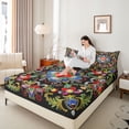 thumbnail image 3 of Erosebridal Bohemian Flower Full Size Sheets for Girls, Paisley Mandala Bed Sheets, 4 Pieces, 1 Flat Sheet 1 Fitted Sheet and 2 Pillowcases, 3 of 5