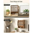 thumbnail image 6 of Wall File Organizer, 6-Tier Vertical Mount Hanging Holder with 2 Side Hooks, Vintage Wooden Magazine Storage Crate with Bottom Flat Tray, Desk Organizer, for Office, Home, Rustic Brown, 6 of 16