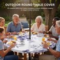 thumbnail image 3 of Round Outdoor Tablecloth with Umbrella Hole and Zipper, Purple Eucalyptus Leaves Tablecloth with Elastic Waterproof, Spring Summer Botanical Patio Table Covers for 36" - 44" Picnic Pool Tables, 3 of 9