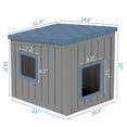 thumbnail image 3 of LHBcraft Outdoor Cat House,Durable Insulated PP Shelter for Feral Kittens,Weatherproof Shelter for Garden,Gray & Blue, 3 of 9