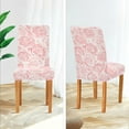 thumbnail image 5 of Pink Roses Dining Room Chair Covers Set of 4, Stretch Chair Slipcovers Removable Washable Chair Protector Cover for Kitchen, Dining Room, Holiday Party, Home Deco, 5 of 6